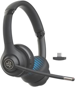 JLab Go Work Casque Bluetooth sans Fil avec Micro, 2e Génération - +55h d'Autonomie, Bluetooth ou Dongle USB-C avec Connexion Multipoint pour Ordinateurs PC, Portables - avec ou sans Fil