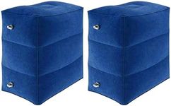 YORKING 2PCS Inflatable Foot Rest Pillow for Plane 3 Layers Adjustable Heights Leg Rest Cushion Toddler Airplane Travel Essentials Multifunctional Airplane Foot Rest for Office Home Travel Navy Blue