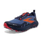 BROOKS Women's Cascadia 17 GTX Sneaker, Navy/Bittersweet/Peacoat, 7 UK