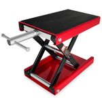 TROPOW Scissor Lift Jacks - Repair Hoist Stand, Crank Stand, Enhanced Stability, Adjustable Height, Robust Construction, 1100 Lbs Capacity for Motorcycles, Atvs, Dirt Bikes Red