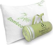 Bamboo Pillow King for Sleeping - Cooling Shredded Memory Foam Hypoallergenic Pillow - Washable Cover with Zipper - Relives Neck Pain and Helps with Asthma - Back/Stomach/Side Sleeper