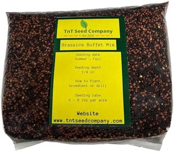 TnT Seed Company Brassica Buffet Deer Food Plot Mix, Food Plot Seed, Seeds 3/4 Acre, Mix of Radish, Turnips, and Rapeseed, Easy to Plant and Maintain, High in Protein, 4 lbs