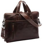 SID & VAIN Laptop Bag London I 15.4 inch Laptop Sleeve I Removable Shoulder Strap I Premium Leather I Business Bag I Men and Women I Brown Cognac