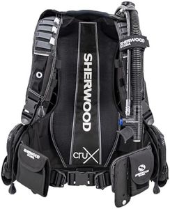 SHERWOOD SCUBA Crux Modular Scuba Diving BCD with 40 lbs of Lift - Black - Large