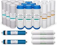 Max Water Replacement Filter Set for Standard Reverse Osmosis Water Filter System 100 GPD RO Membrane Filters - 23 Pack - 10 inch Standard Size Water Filters