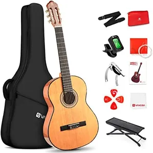 Classical Guitar Full Size 4/4 Spanish Style Classical Guitarra, 39 Inch Nylon Strings Guitar Ideal for Beginner Adults, Solid Cedar Top, by Vangoa