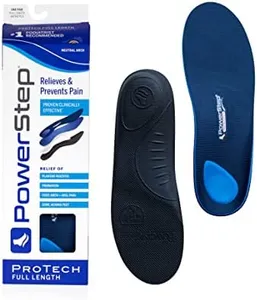 PowerStep ProTech Full Length Orthotic Insoles - Medical Grade Arch Support Inserts for Relieving Plantar Fasciitis + Heel Pain - Maximum Cushioning + ShockAbsorb Orthotics (M 9-9.5 W 11-11.5)