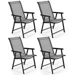 S AFSTAR Folding Chairs for Outside, Outdoor Patio Chairs Set of 4, Patio Dining Chairs with Armrests, Foldable Outdoor Chairs for Lawn Deck Backyard Porch, Folding Outdoor Chairs for Adults, 4 Pack