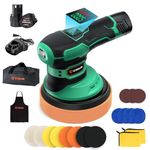 Cordless Buffer Polisher【LED Digital Display】with 2pcs Fast Charge Lithium Batteries,Soft Start 6 Variable Speed Car Buffer and Polisher Kit,Dual Action Polisher for Car Detailing