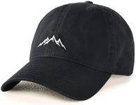 FURTALK Mountain Dad Hat Unstructured Soft Vintage Washed Cotton Outdoor Baseball Cap Black