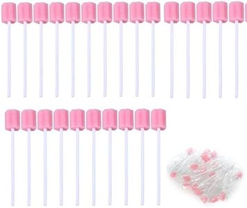 Naisfei Oral Swabs Disposable,100 Pcs Premium Oral Swabs,Unflavored & Sterile Disposable Dental Swabsticks for Mouth Cleaning, Individually Wrapped(Pink Colour)