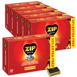 6 X Packs of 40 Zip High Performance Energy Block Firelighters. Long Burning, Powerful & Reliable for Open Fires, Stoves, BBQs & Tigerbox Safety Matches