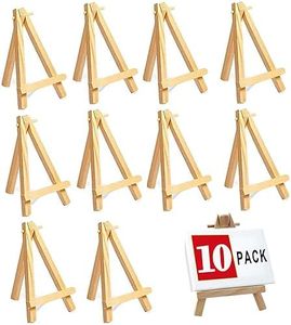 Generic10 Pcs 6 Inch Mini Wood Display Easel, Natural Wooden Tripod Holder Stand for Displaying Small Canvas, Business Cards, Photos