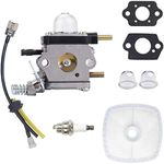 ZAMDOE C1U-K54A Carburetor for Mantis 2-Stroke Garden Tiller 7222 7222e 7222 M 7225 7230 7234 7240 7920 7924 Cultivator C1U-K46 C1U-K82 C1U-2777777 C1U-K17, with air Filter, Fuel line, Spark Plug