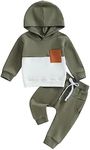 LIOMENGZI Infant Baby Boys Pants Outfits Set Long Sleeve Hooded Striped Sweatshirts Pants Clothes Set Fall Winter Pants Sweatsuit (Green-04, 6-12 Months)