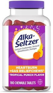 Alka-Seltzer Heartburn+Gas ReliefChews, Fast Antacid + Antigas Relief from Heartburn, Bloating, and Pressure, Fast Acting, Tropical Flavored Heartburn Medicine, 180 Ct (Package May Vary)