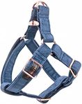 ARING PET Dog Halter Harness, Velvet Dog Harness, Adjustable No Pull Harness for Boy and Girl Dogs. Medium (Pack of 1) Navy Blue