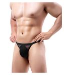 Casey Kevin Sexy Men's Thong Underwear G-String Bulge Pouch Male Underpants,Ck2142-black,L