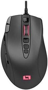 Lioncast LM15 Gaming Mouse con 13 Pulsanti programmabili (Illuminazione LED RGB, sensore Ottico PAW3327, 6200 DPI) Design ergonomico, Palm Grip con Sistema di Regolazione del Peso per FPS, RTS e MOBA