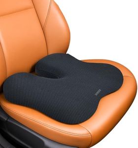 DEBIK Car Seat Wedge Cushion Memory Foam | Height Increasing Driving Cushion for Better Road View | Coccyx & Tailbone Pain Relief | Ergonomic Booster Seat Cushion | Black