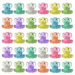 WELANE Mini Resin Animal Figures, 30 PCS Glitter Mini Resin Elephant for Potted Landscape Dollhouse Ornaments