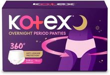 Kotex Overnight Panties -Periodwear for Sanitary Protection - S/M (10 count)