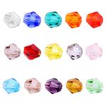 Beadnova Wholesale Mix Lot 1500 pcs Passion Color Bicone 4mm #5328 Xillion Bicone Crystal Glass Beads For Jewelry Making Findings with Container Box