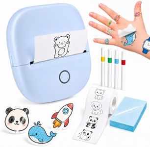 ByteCintia Smart Temporary Tattoo Maker for Kids, Inkless AI Thermal Printer with App & Photo-to-Art Design, Includes 40 Transfer Sheets & 4 Markers, Toys Gifts for Ages 5-12 (Blue)