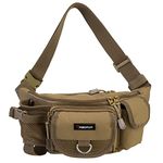 Piscifun Fishing Bag Portable Outdoor Fishing Tackle Bags Multiple Waist Bag Multi Functional Fanny Pack (Color Khaki) …