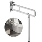 28x24 Inches Handicap Grab Bars,Foldable Handrails Toilet Rails Flip Up Toilet Safety Rails with Leg Hand Support Rail Accessories for Elderly