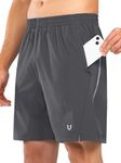 NORTHYARD Men's Athletic Running Shorts 7 Inch Workout Gym Shorts with Zipper Pockets Quick Dry Lightweight Active Short Darkgrey 3XL