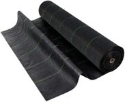 Garden Mile® Heavy-Duty Weed Control Fabric Membrane with pegs 100GSM Polypropylene Corrosion Membrane - Artificial Grass Underlay Landscape Barrier for Gardens, Patios, and Flower Beds (50M X 1M)