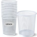 Hushee 12 Pcs Small Metal Trash Can Waste Paper Basket White Trash Bin Office Garbage Can Wire Metal Waste Basket for Under Desk, Kitchen, Bedroom, Den, Dorm Room, Toilet