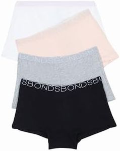 Bonds Girls' Underwear Shortie, White/Pink/Grey/Black (4 Pack), 12/14