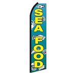 Seafood with Fish Graphics Swooper Flag