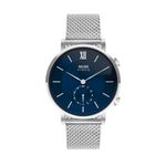 Muse Grandeur Milanese Edition Hybrid Smartwatch for Men & Women with Bluetooth Connectivity, Step Counter, Sleep Monitoring, 5ATM Water Resistant (40MM, Shiny Silver Blue)