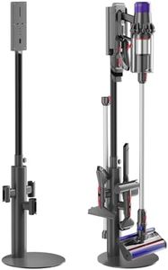 Nukisa Vacuum Stand Compatible with Dyson V15 V12 V11 V10 V8 V7, Metal Storage Holder for Cordless Vacuum & Accessories, The Vacuum Attachment Holder is Retractable Hanging Standing Dock Accessorise
