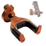 Guitar Wall Mount, Auto Lock Guitar Wall Hanger, Hard Wood Base in Guitar Shape Guitar Hook, Guitar Holder, Acoustic, Electric, Classical, Bass Guitar Stand