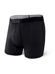 SAXX Men's Underwear -QUEST Quick Dry Mesh Boxer Briefs Fly with Built-In Pouch Support –Black II, X-Large