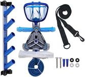 TOP DOG Pool Cleaning Accessory Holder Rack, Swimming Pool Pole Hanger Set,Store Poles,Brushes, Nets,Vacuums - Caddy Hanger for Swimming Pool Spa Attachment Accessories