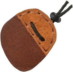 Standing Wolf Traditional Archery Leather Finger Tab for Archery (Right Hand 3 Under) | Traditional Archery Finger Guards | Shooting Tabs for Archery Hunting & Target Practice (Brown Bison)