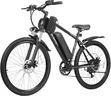 Hoverfly OUREA 26" Electric Bike for Adults, 750W Peak Motor Mountain Ebike, 20MPH Up to 40 Miles, UL2849 Certified, 7-Speed, Removable Battery, Shock Absorber, Fat Tire Commuter E-Bike