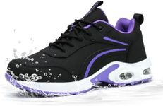 Stasslang Waterproof Steel Toe Shoes for Women Non-Slip Puncture-Proof Work Safety Shoes Sneakers Comfortable Lightweight Fashion Footwear for Construction Industrial Shoes(Purple 38)