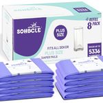 SOHBCLE Diaper Pail Refill Bags: Compatible with Dekor Plus Diaper Pail, Extra 12% Length 8 Pack, Holds up to 5336 Diapers,Extra 30% Thickness Powerful Odor Eliminate Lavender Scent Newborn Essentials