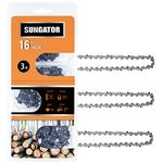 SUNGATOR 3-Pack 16 Inch Chainsaw Chain SG-S56, 3/8" LP Pitch - .050" Gauge - 56 Drive Links Fits Echo, Homelite, Poulan, Remington, Greenworks