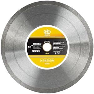 Kingthai 10" Continuous Rim Diamond Saw Blade for Cutting Porcelain Tiles Ceramic,Wet Cutting,7/8"-5/8" Arbor