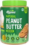 Alpino Natural Peanut Butter Crunch 1 KG (Unsweetened / Gluten Free / Non-GMO / Vegan)