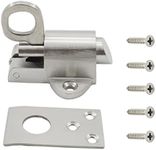 Stainless Steel Self-Closing Door Latch, Gate Latch, Spring Door Lock, Latch Lock Automatic Mounting Bolt Pull Ring Spring Bounce Door Bolt for Home Window Gate Security with Mounting Screws