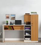 Witty Wud | Ruby | Engineered wood Study Table in Urban Teak & White Colour 1 Year Warranty | Study Table for Adults, Computer Table, Study Table for Students, Office Table, | Free Installation