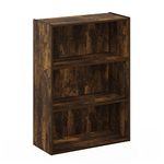 Furinno Bookcase/Bookshelf/Storage Shelves, Engineered Wood, Amber Pine, 119.9(W) x 49.8(H) x 40.1(D) cm (11208AP), 3-Tier